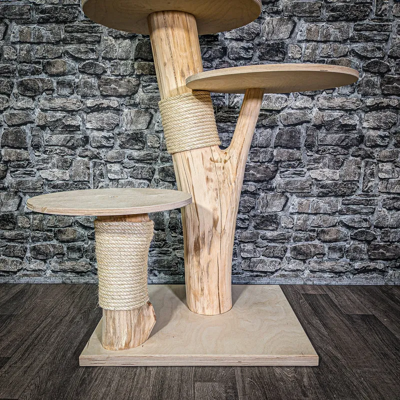 Naturkratzbaum 100 cm hoch Kratzbaum Natur Holz Design 2881 Katzenbaum