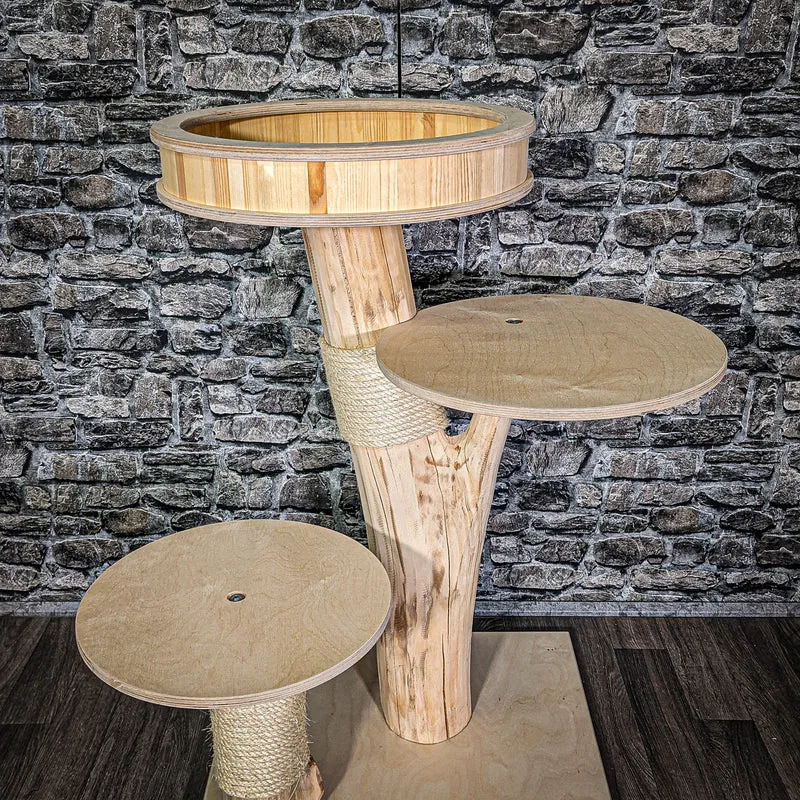 Naturkratzbaum 100 cm hoch Kratzbaum Natur Holz Design 2881 Katzenbaum