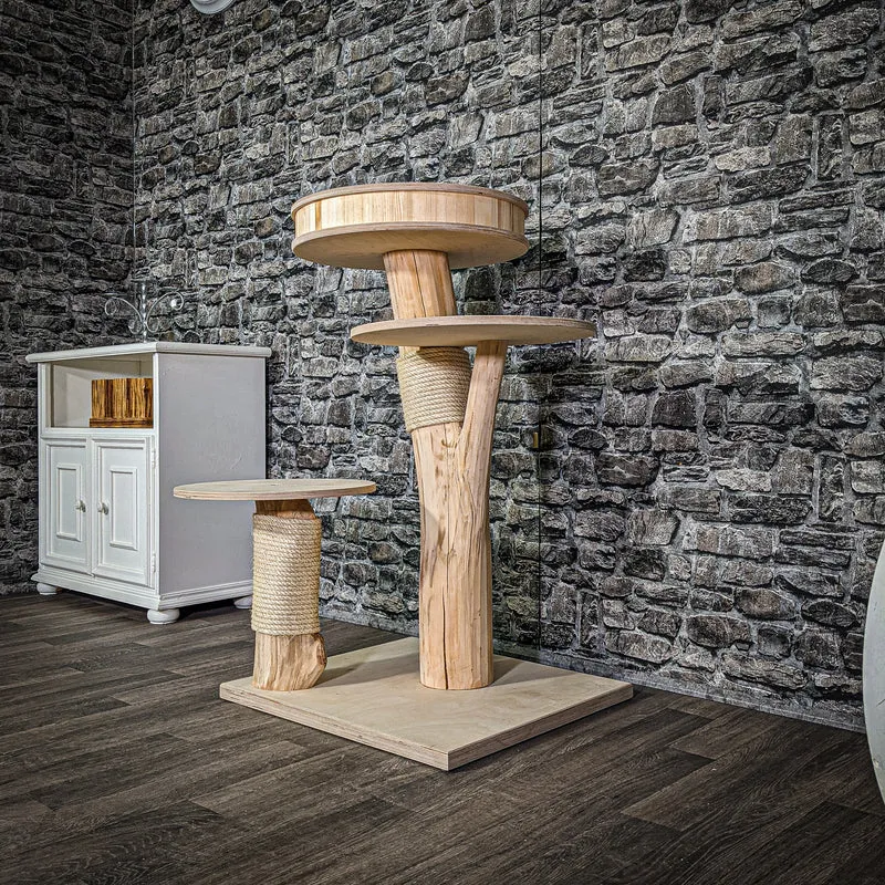 Naturkratzbaum 100 cm hoch Kratzbaum Natur Holz Design 2881 Katzenbaum