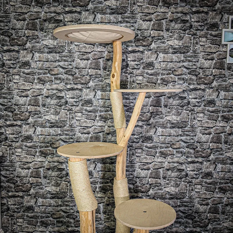Naturkratzbaum 175 cm hoch Kratzbaum Natur Holz Design 2878 Katzenbaum