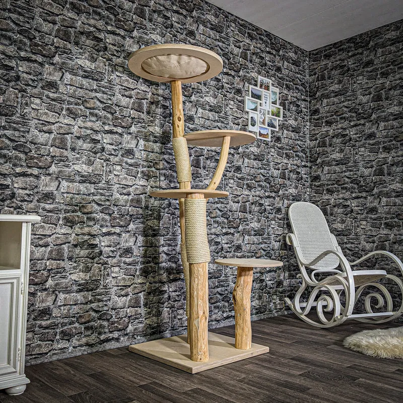 Naturkratzbaum 175 cm hoch Kratzbaum Natur Holz Design 2878 Katzenbaum