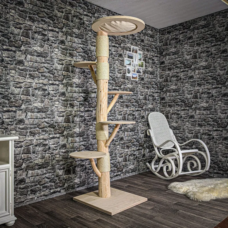 Naturkratzbaum 194 cm hoch Kratzbaum Natur Holz Design 2728 Katzenbaum
