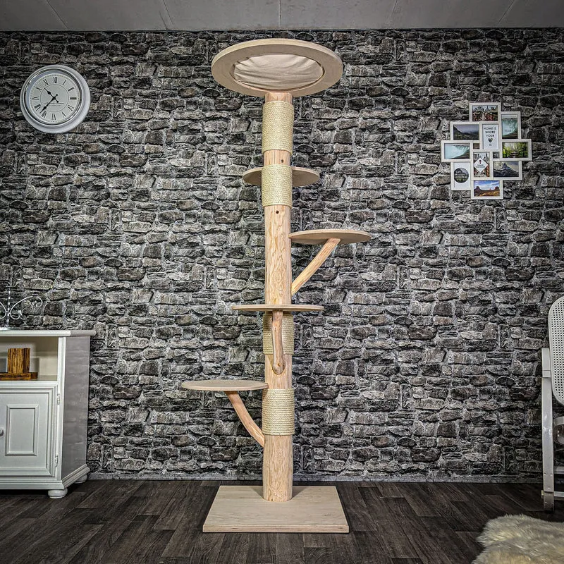 Naturkratzbaum 194 cm hoch Kratzbaum Natur Holz Design 2728 Katzenbaum