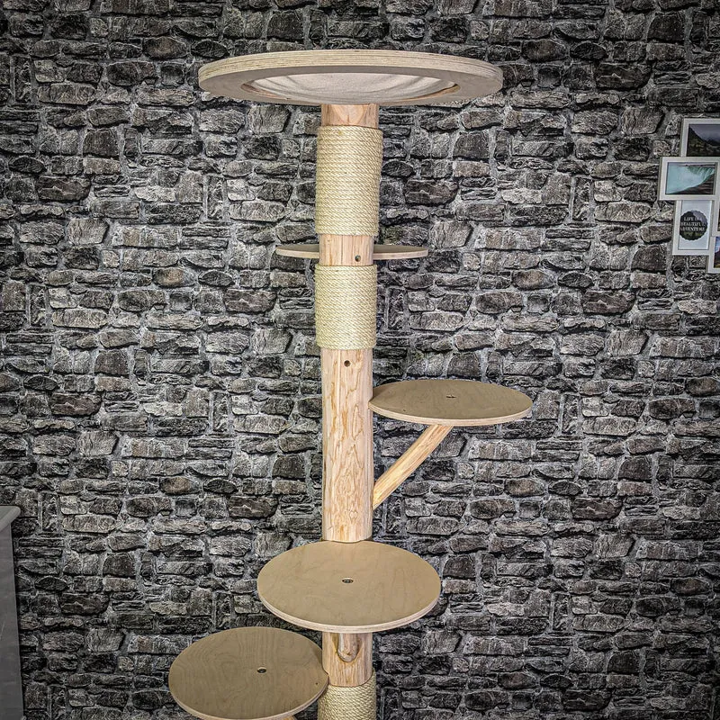Naturkratzbaum 194 cm hoch Kratzbaum Natur Holz Design 2728 Katzenbaum