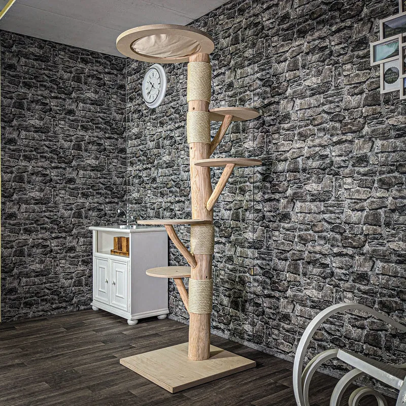 Naturkratzbaum 194 cm hoch Kratzbaum Natur Holz Design 2728 Katzenbaum