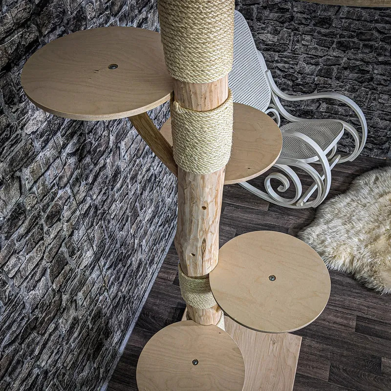 Naturkratzbaum 194 cm hoch Kratzbaum Natur Holz Design 2728 Katzenbaum