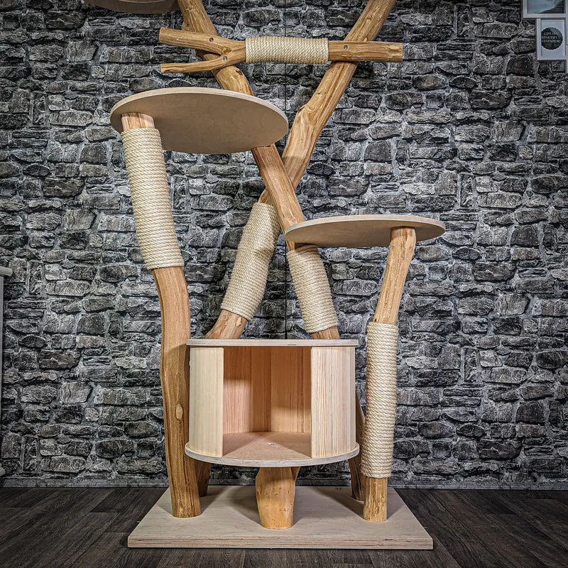 Naturkratzbaum 176 cm hoch Kratzbaum Natur Holz Design 2877 Katzenbaum