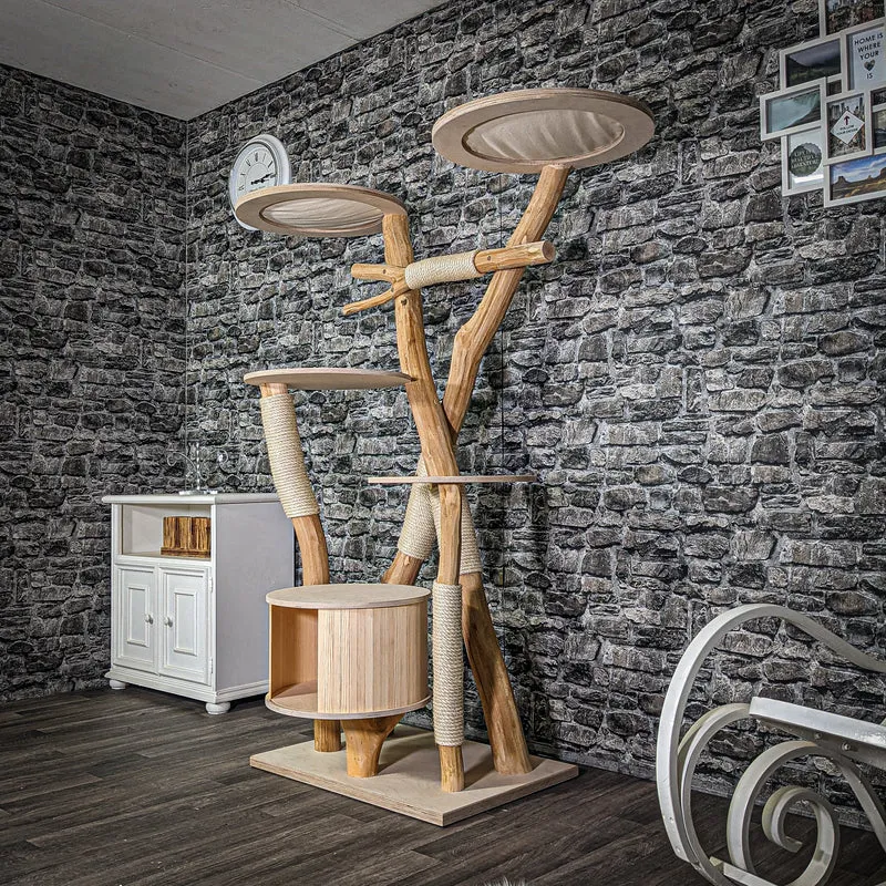 Naturkratzbaum 176 cm hoch Kratzbaum Natur Holz Design 2877 Katzenbaum