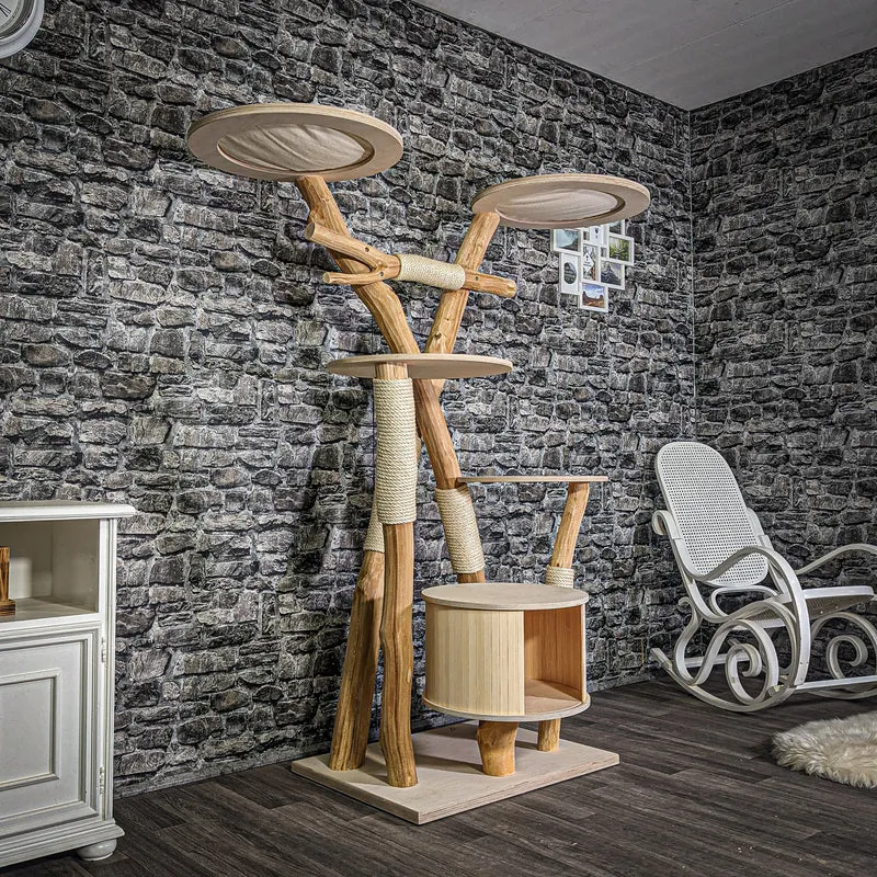 Naturkratzbaum 176 cm hoch Kratzbaum Natur Holz Design 2877 Katzenbaum