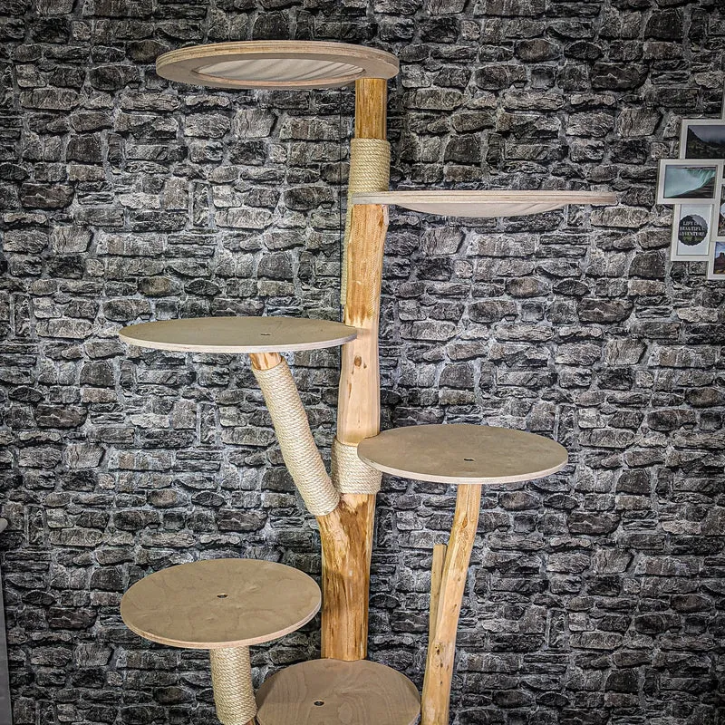 Naturkratzbaum 205 cm hoch Kratzbaum Natur Holz Design 2876 Katzenbaum