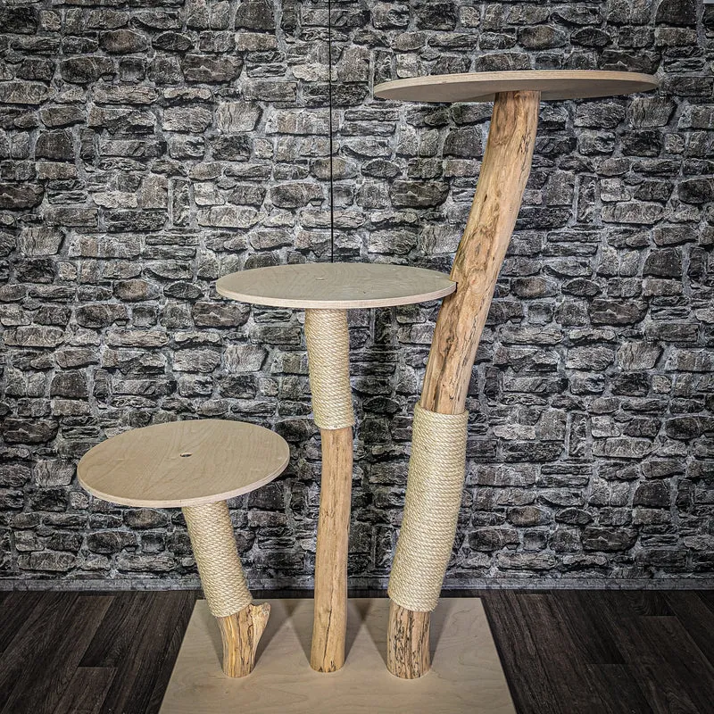 Naturkratzbaum 133 cm hoch Kratzbaum Natur Holz Design 2832 Katzenbaum