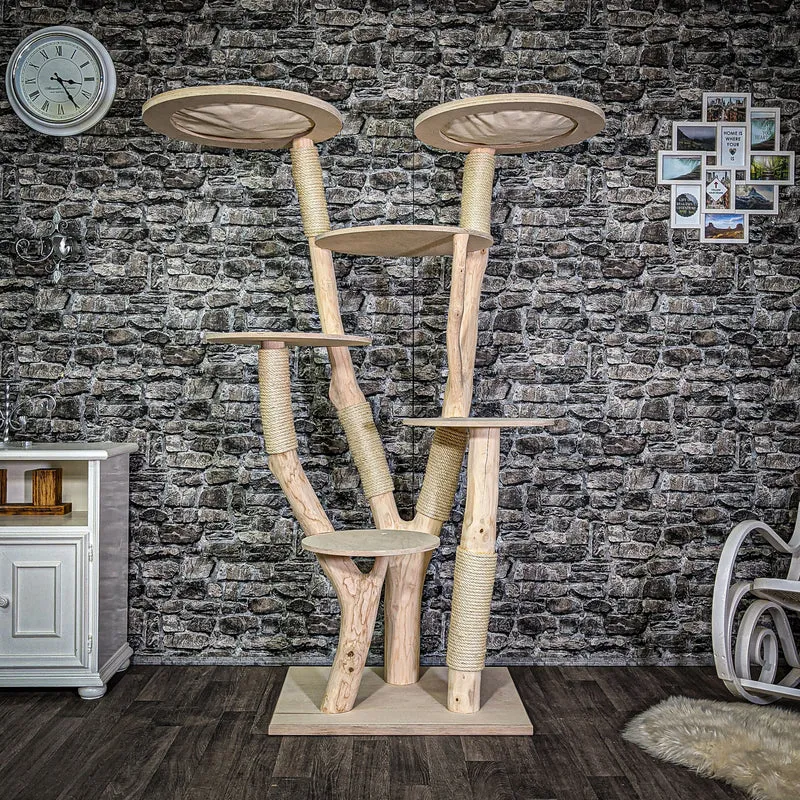 Naturkratzbaum 180 cm hoch Kratzbaum Natur Holz Design 2644 Katzenbaum