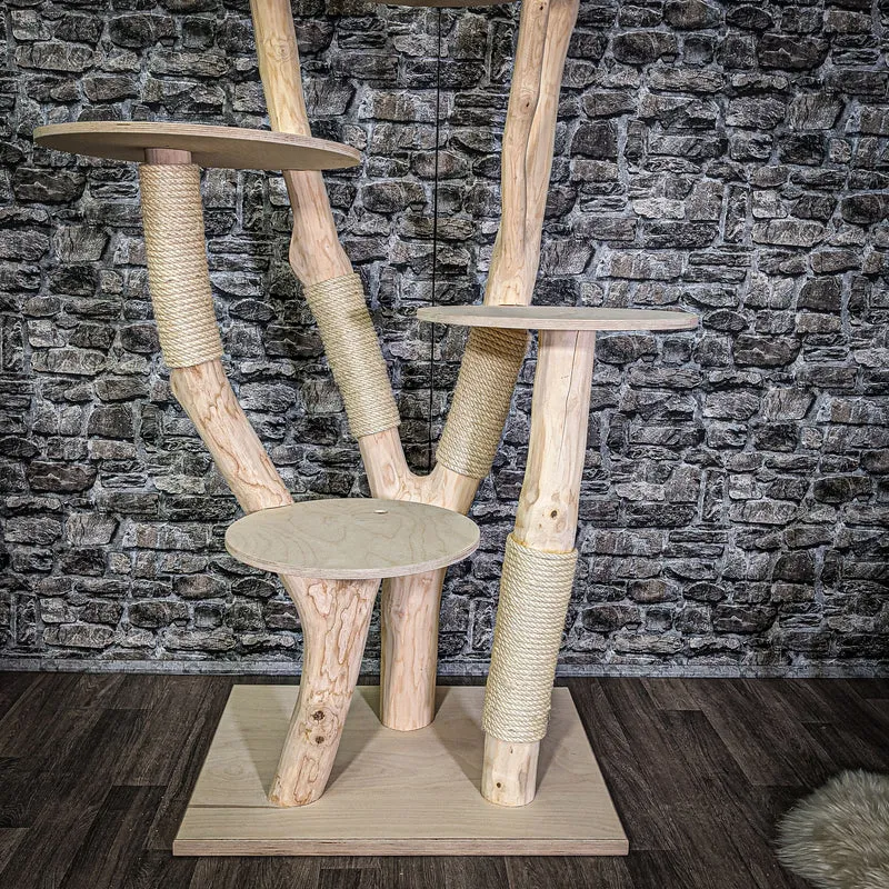 Naturkratzbaum 180 cm hoch Kratzbaum Natur Holz Design 2644 Katzenbaum