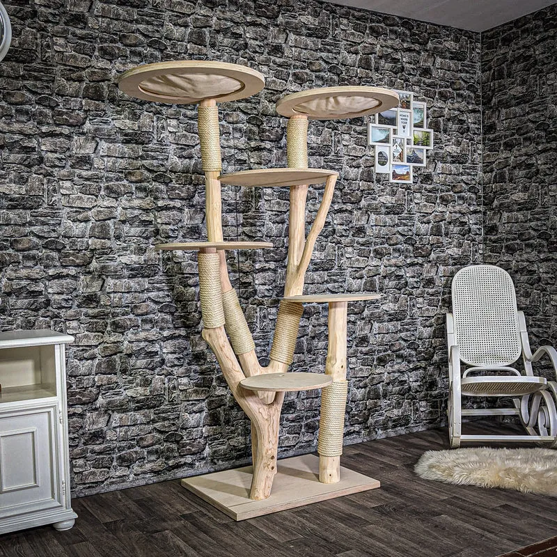 Naturkratzbaum 180 cm hoch Kratzbaum Natur Holz Design 2644 Katzenbaum