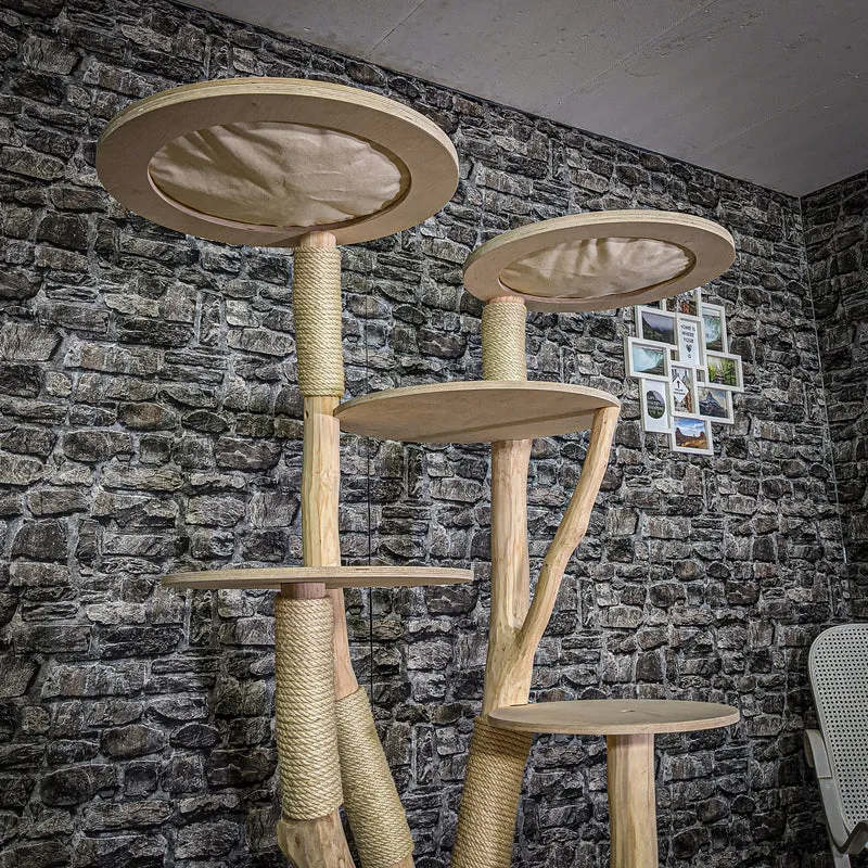 Naturkratzbaum 180 cm hoch Kratzbaum Natur Holz Design 2644 Katzenbaum