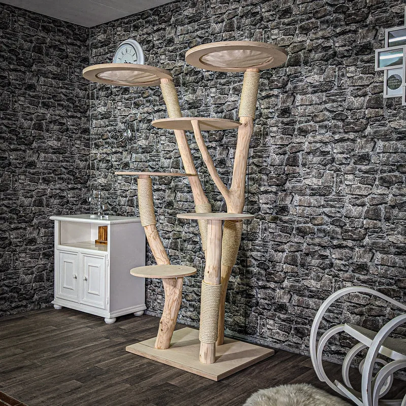 Naturkratzbaum 180 cm hoch Kratzbaum Natur Holz Design 2644 Katzenbaum