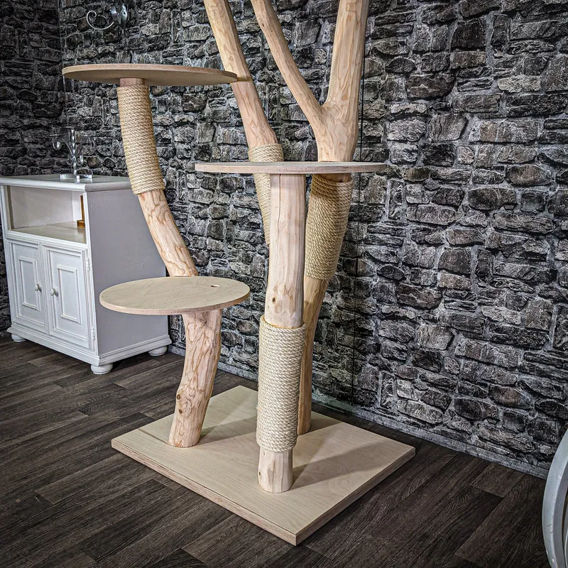Naturkratzbaum 180 cm hoch Kratzbaum Natur Holz Design 2644 Katzenbaum
