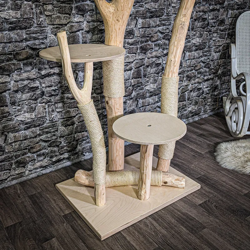 Naturkratzbaum 200 cm hoch Kratzbaum Natur Holz Design 2643 Katzenbaum