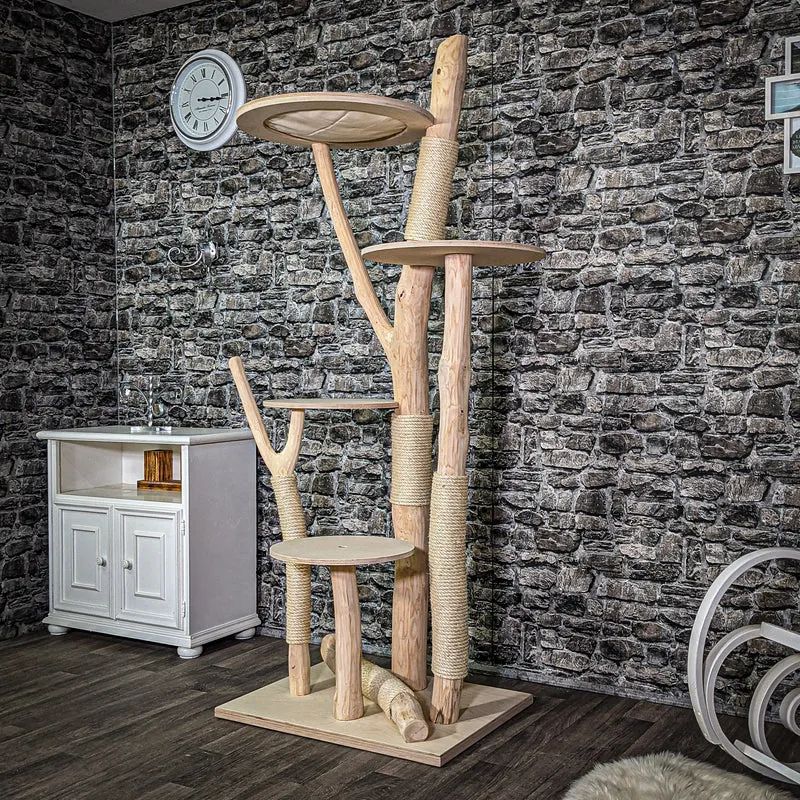 Naturkratzbaum 200 cm hoch Kratzbaum Natur Holz Design 2643 Katzenbaum