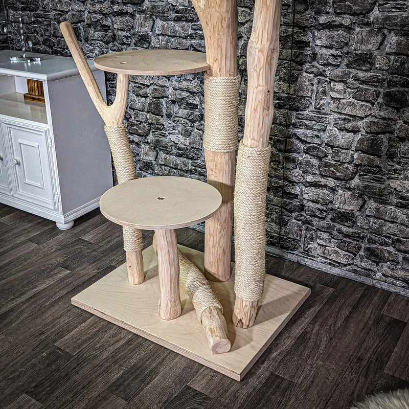 Naturkratzbaum 200 cm hoch Kratzbaum Natur Holz Design 2643 Katzenbaum