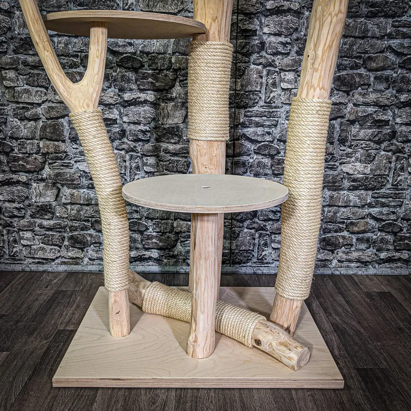 Naturkratzbaum 200 cm hoch Kratzbaum Natur Holz Design 2643 Katzenbaum