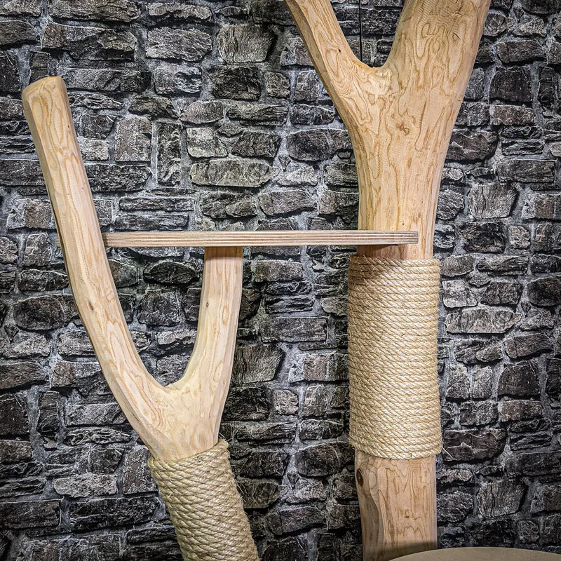 Naturkratzbaum 200 cm hoch Kratzbaum Natur Holz Design 2643 Katzenbaum