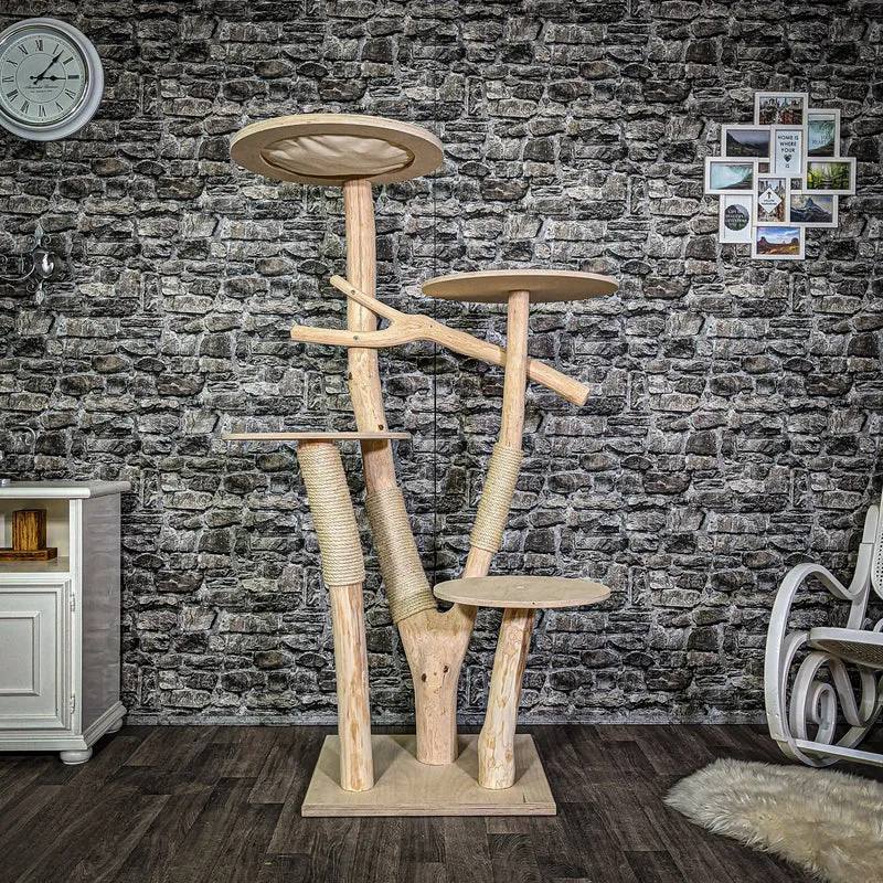Naturkratzbaum 170 cm hoch Kratzbaum Natur Holz Design 2642 Katzenbaum
