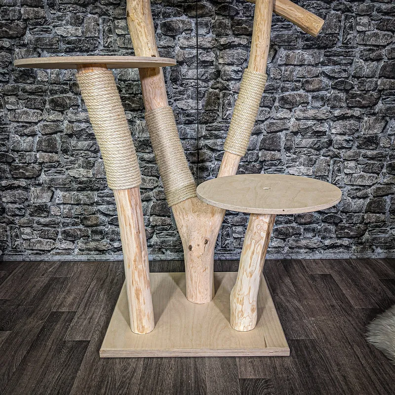 Naturkratzbaum 170 cm hoch Kratzbaum Natur Holz Design 2642 Katzenbaum