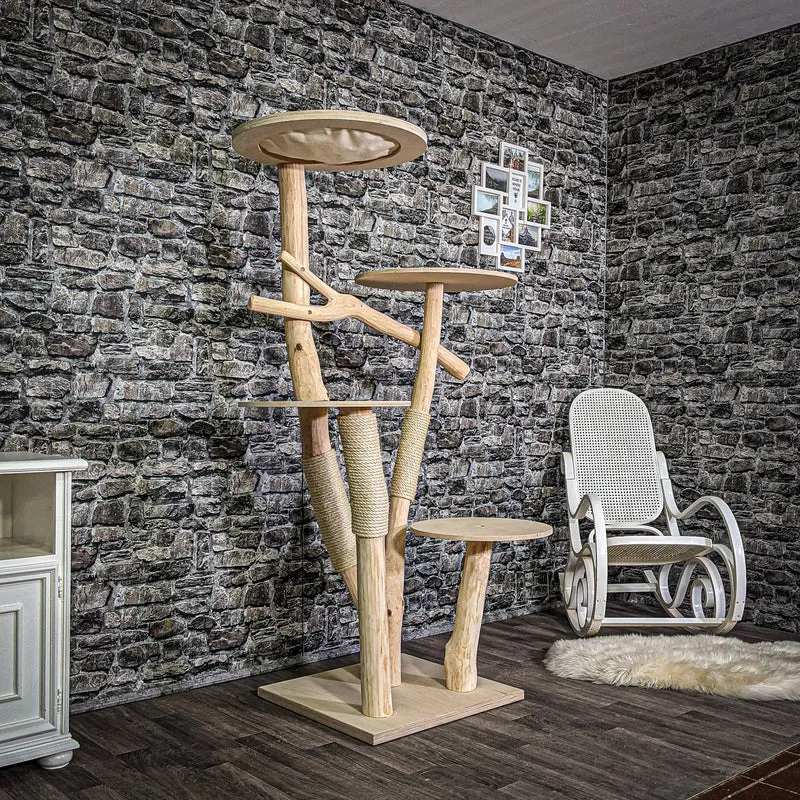 Naturkratzbaum 170 cm hoch Kratzbaum Natur Holz Design 2642 Katzenbaum