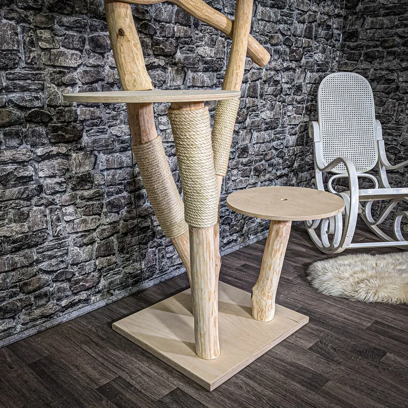 Naturkratzbaum 170 cm hoch Kratzbaum Natur Holz Design 2642 Katzenbaum