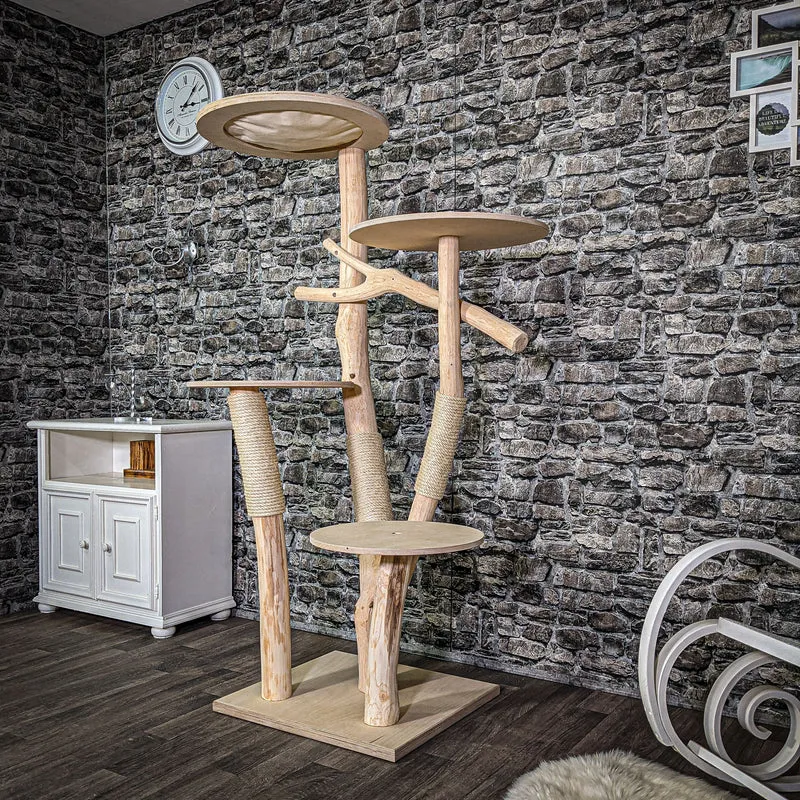 Naturkratzbaum 170 cm hoch Kratzbaum Natur Holz Design 2642 Katzenbaum