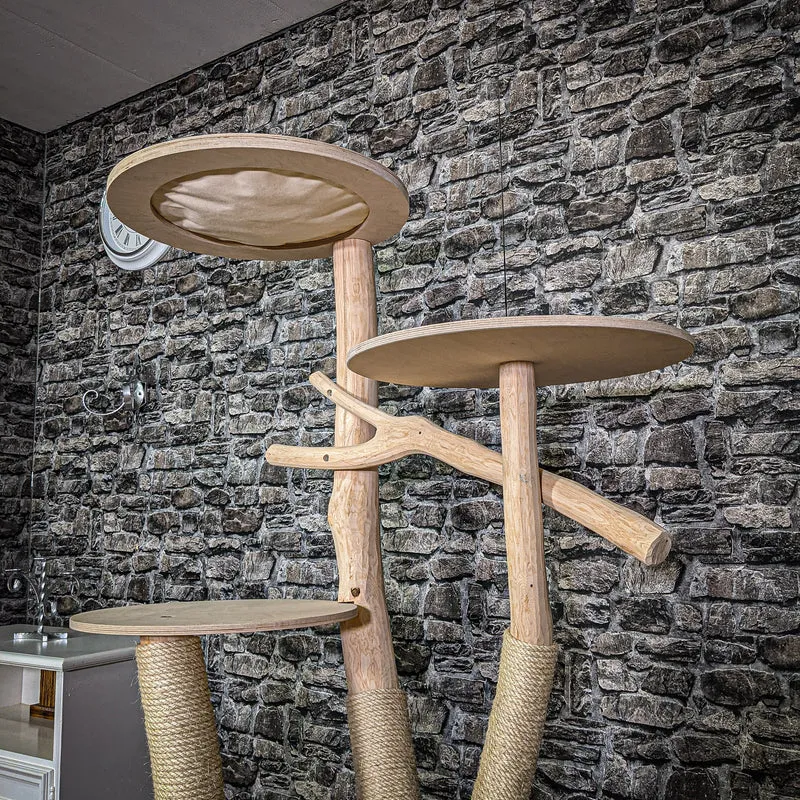 Naturkratzbaum 170 cm hoch Kratzbaum Natur Holz Design 2642 Katzenbaum