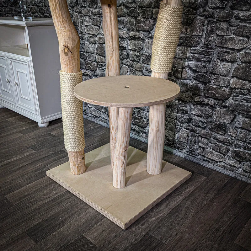 Naturkratzbaum 137 cm hoch Kratzbaum Natur Holz Design 2641 Katzenbaum
