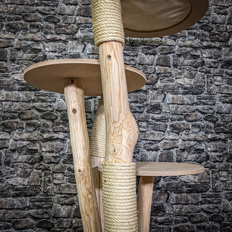 Naturkratzbaum 137 cm hoch Kratzbaum Natur Holz Design 2641 Katzenbaum
