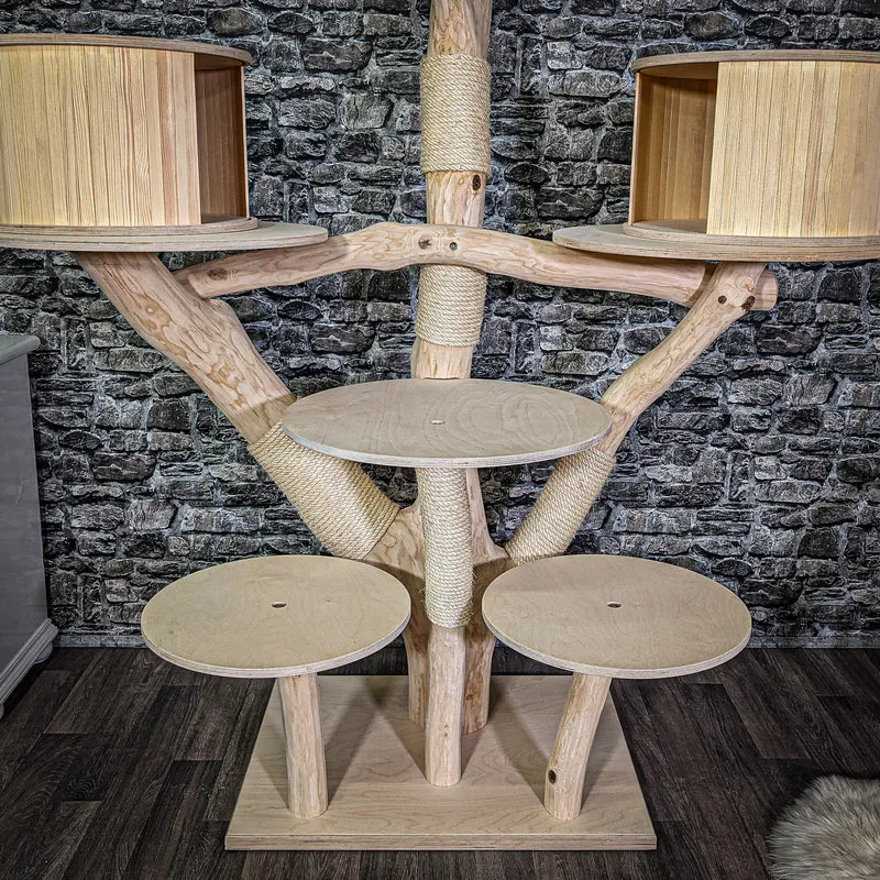 Naturkratzbaum 200 cm hoch Kratzbaum Natur Holz Design 2639 Katzenbaum