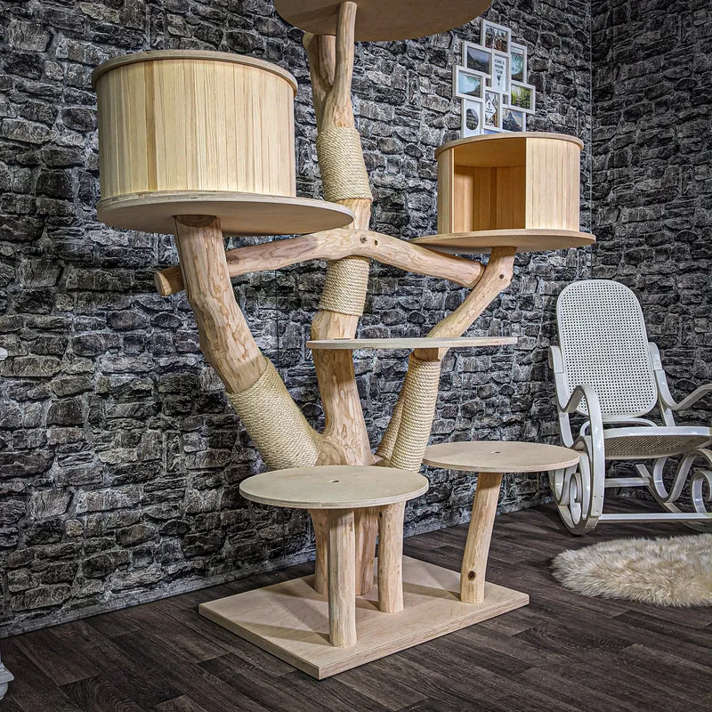 Naturkratzbaum 200 cm hoch Kratzbaum Natur Holz Design 2639 Katzenbaum