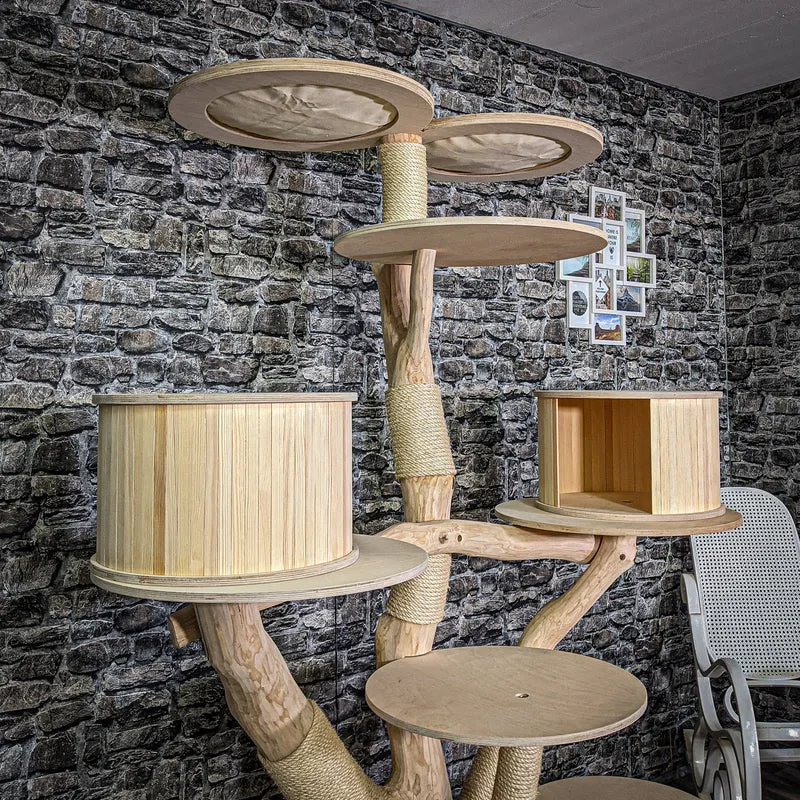 Naturkratzbaum 200 cm hoch Kratzbaum Natur Holz Design 2639 Katzenbaum