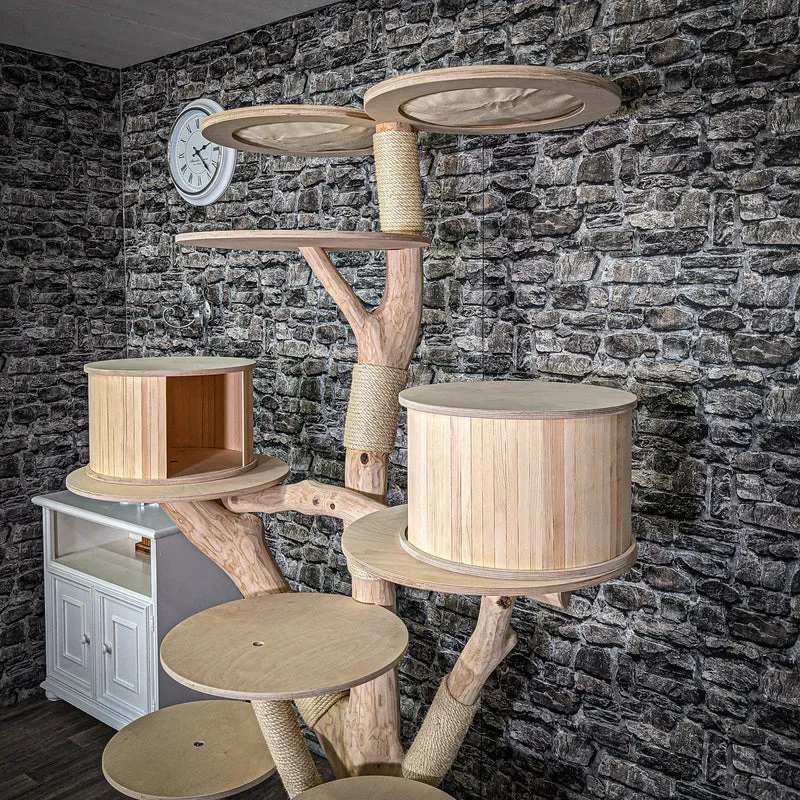 Naturkratzbaum 200 cm hoch Kratzbaum Natur Holz Design 2639 Katzenbaum