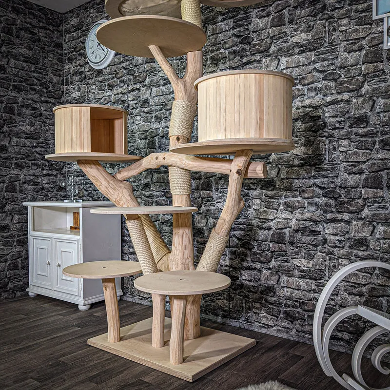 Naturkratzbaum 200 cm hoch Kratzbaum Natur Holz Design 2639 Katzenbaum