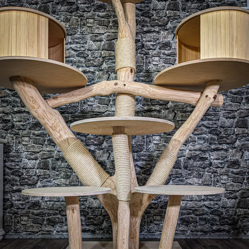 Naturkratzbaum 200 cm hoch Kratzbaum Natur Holz Design 2639 Katzenbaum