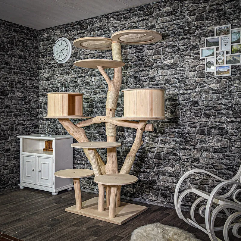 Naturkratzbaum 200 cm hoch Kratzbaum Natur Holz Design 2639 Katzenbaum