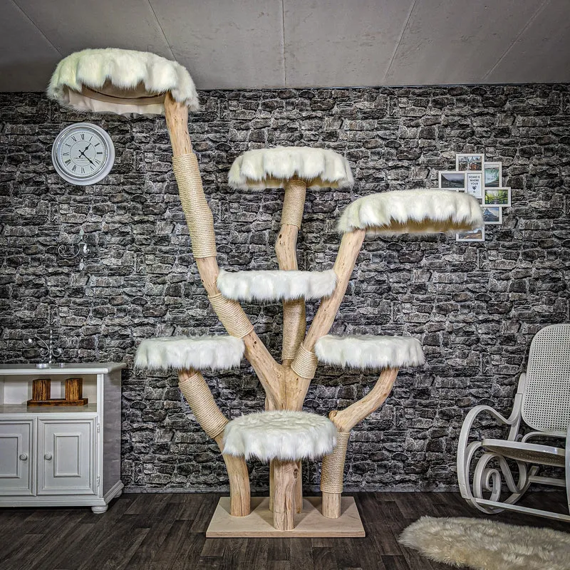 Naturkratzbaum 220 cm hoch Kratzbaum Natur Holz Design 2638 Katzenbaum
