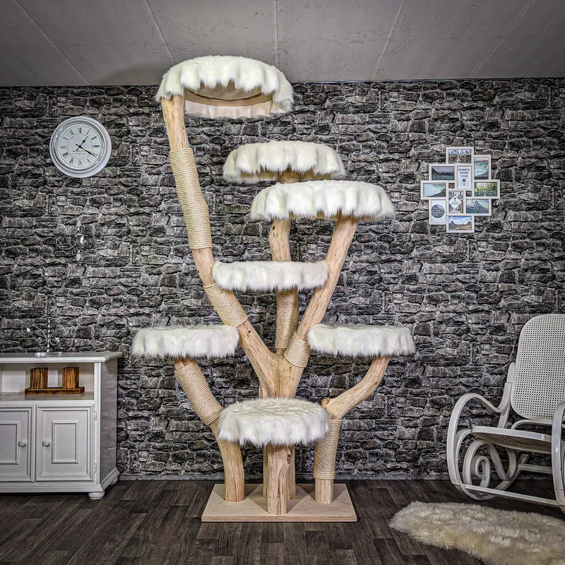 Naturkratzbaum 220 cm hoch Kratzbaum Natur Holz Design 2638 Katzenbaum