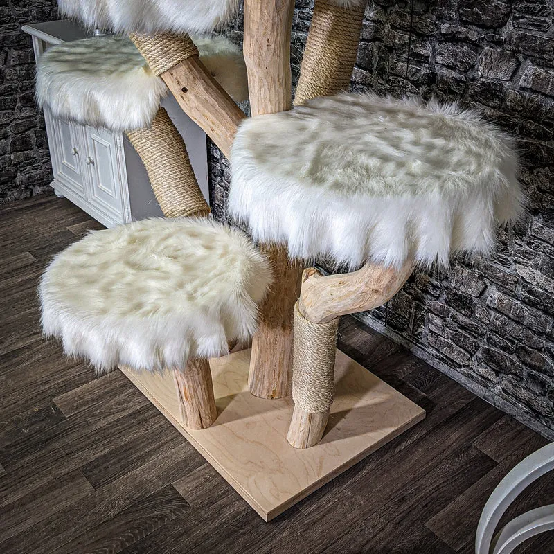 Naturkratzbaum 220 cm hoch Kratzbaum Natur Holz Design 2638 Katzenbaum