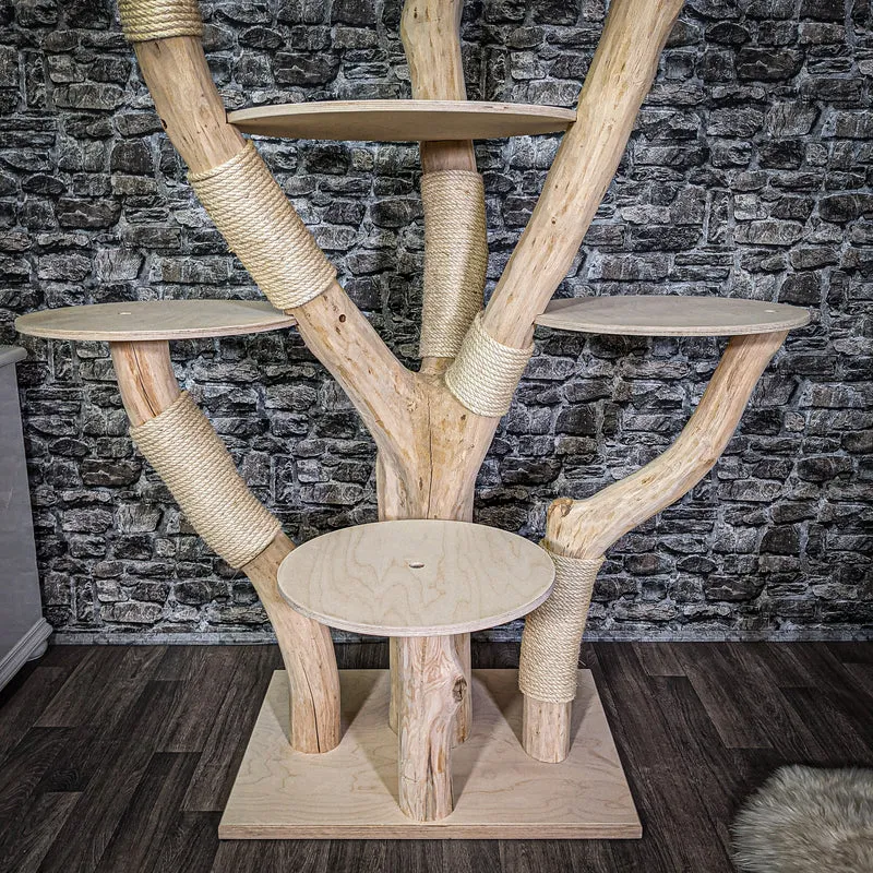 Naturkratzbaum 220 cm hoch Kratzbaum Natur Holz Design 2638 Katzenbaum