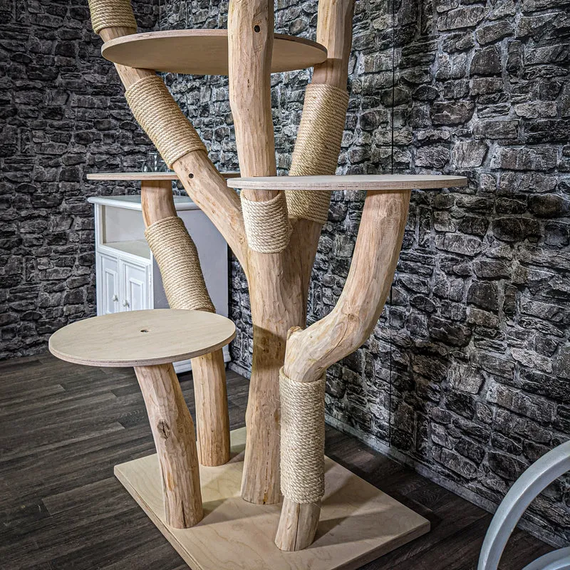 Naturkratzbaum 220 cm hoch Kratzbaum Natur Holz Design 2638 Katzenbaum
