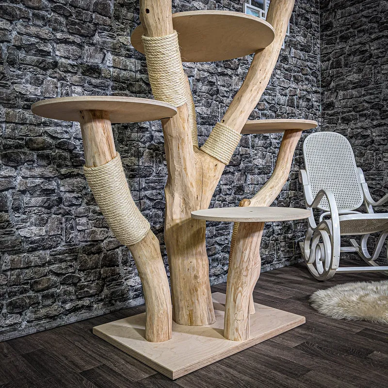Naturkratzbaum 220 cm hoch Kratzbaum Natur Holz Design 2638 Katzenbaum