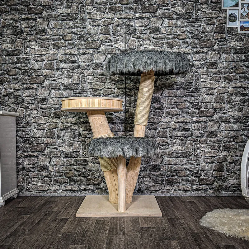 Naturkratzbaum 117 cm hoch Kratzbaum Natur Holz Design 2636 Katzenbaum