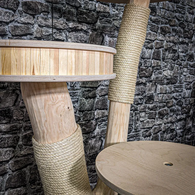 Naturkratzbaum 117 cm hoch Kratzbaum Natur Holz Design 2636 Katzenbaum