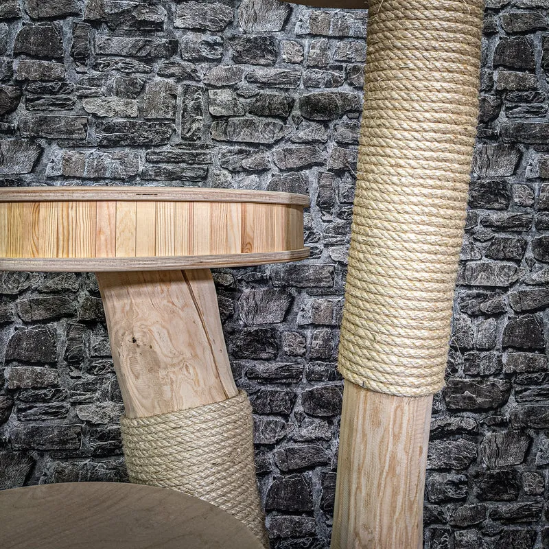 Naturkratzbaum 117 cm hoch Kratzbaum Natur Holz Design 2636 Katzenbaum